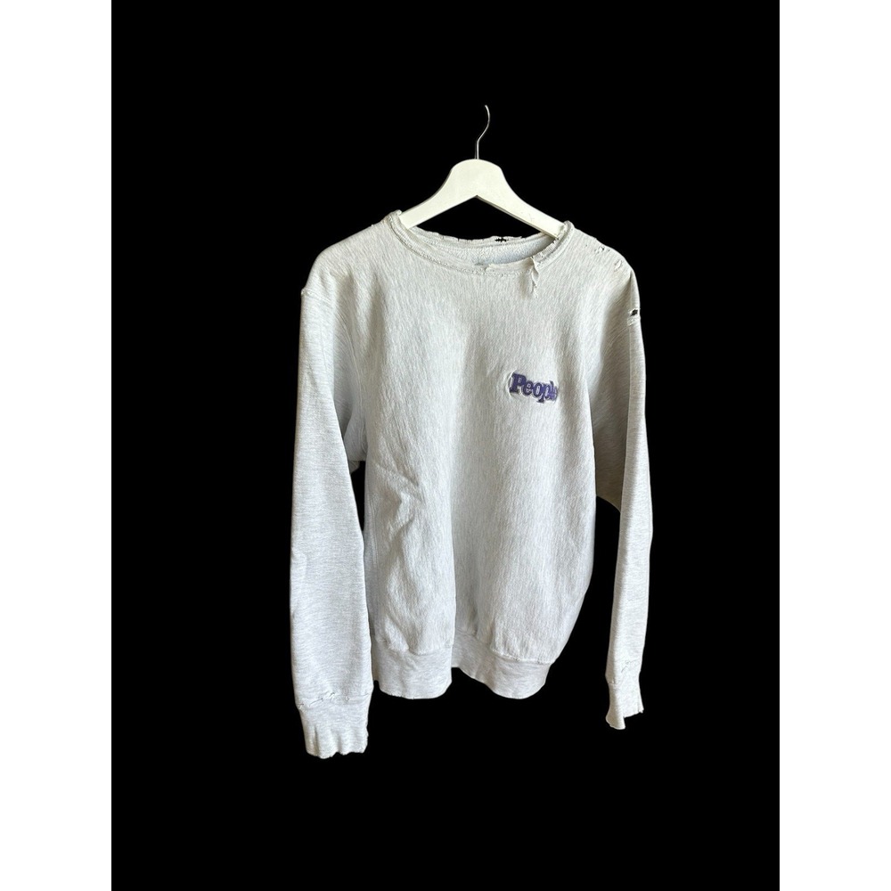 Vintage 90's People Magazine Sweatshirt Sz Large/XL Distressed Grey‎